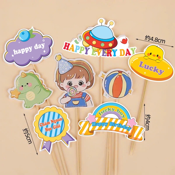 Combo 2 set giấy - bé TRAI ăn kẹo mút + cầu vồng + khủng long.