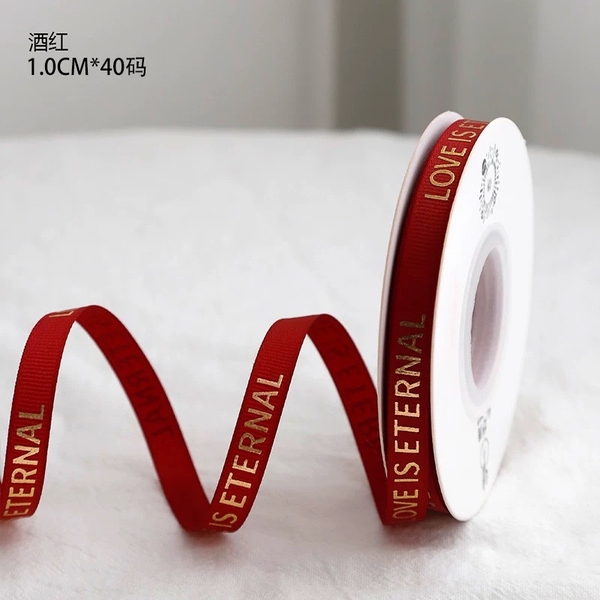 Ruybang LOVE IS ETERNAL nhỏ (1cm x 35m)-ĐỎ ĐÔ.