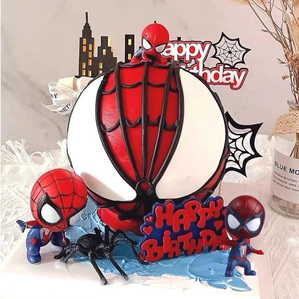 Bộ tượng nhựa đặc- 5 người nhện chibi.