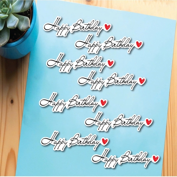 Set 80 chữ giấy -happy birthday chữ mảnh dài và trái tim đỏ (kt 12cm).