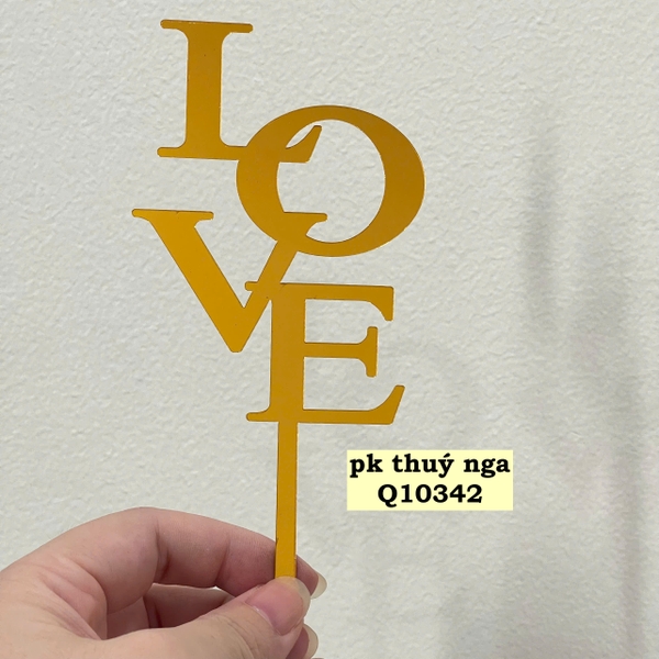 Set 10 mica LOVE xếp tầng-MÀU VÀNG.