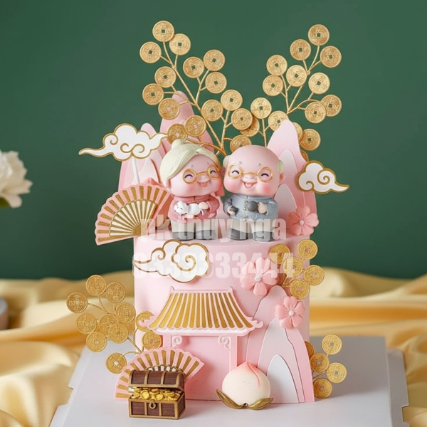 Cành màu vàng - đồng tiền xu tròn (3 nhánh/cành).