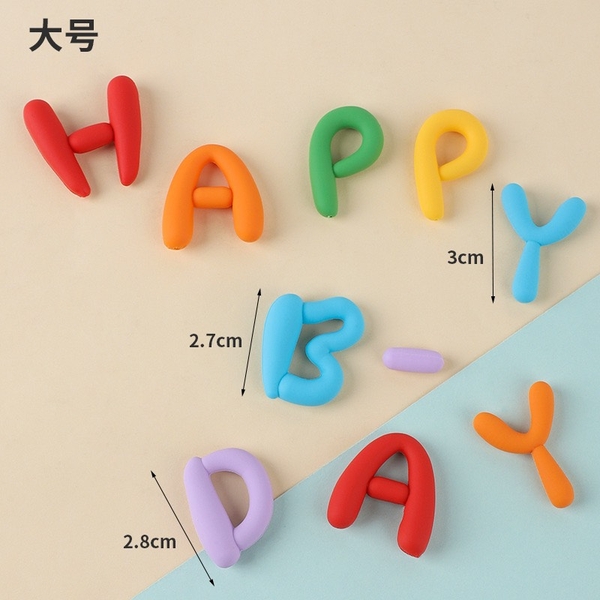Chữ HPBD sắc màu silicon  (cao khoảng 3.2cm).