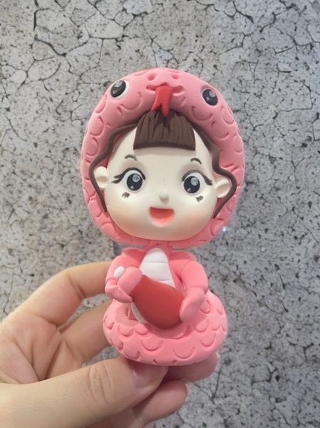 Tượng đất nặn - RẮN chibi HỒNG.