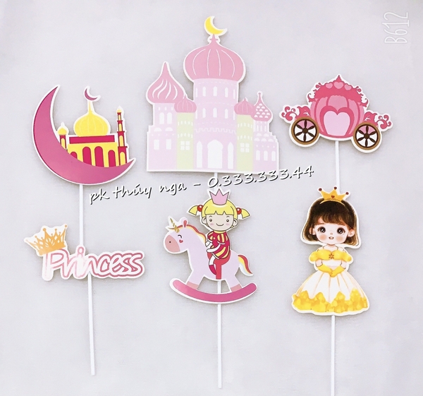 Set cắm công chúa cưỡi ngựa hồng (HD).