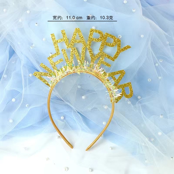 Bờm tóc HAPPY NEW YEAR-VÀNG.