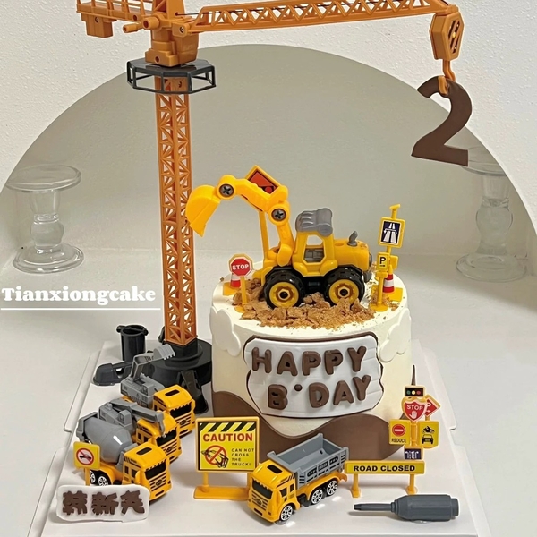 Set 4 xe công trình mẫu mới (nhựa) -VÀNG ĐẬM.