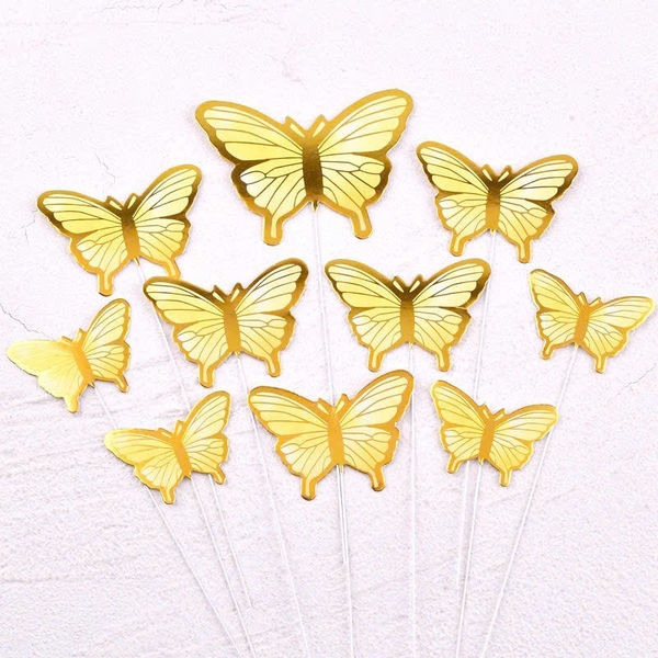 10 set bướm giấy mẫu mới (10 bướm/set)-màu VÀNG.