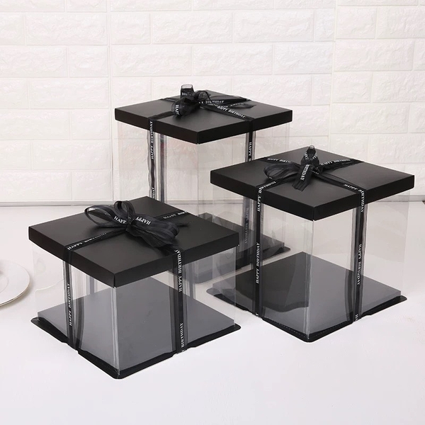 Hộp mica đế đen - 22x22x30.
