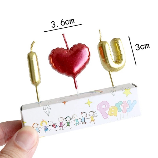 Nến I ❤️ U (vỉ)-MÀU VÀNG.