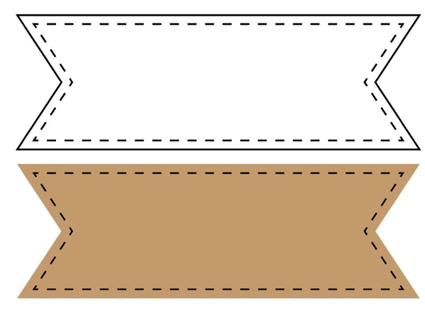 Set 60 bảng giấy không chữ mix 2 màu nâu và trắng (có đường viền nét đứt)9070.