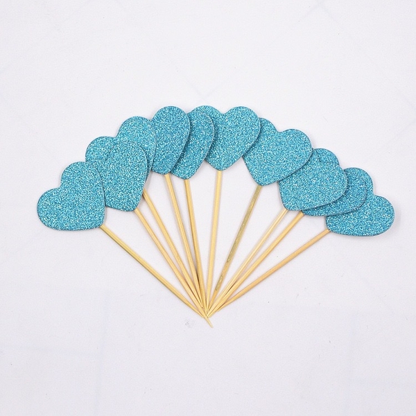 Set 10 cây tim giấy nhỏ-XANH.
