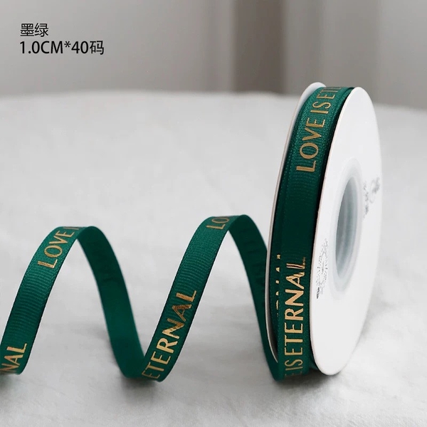 Ruybang LOVE IS ETERNAL nhỏ (1cm x 35m)-XANH LÁ ĐẬM.