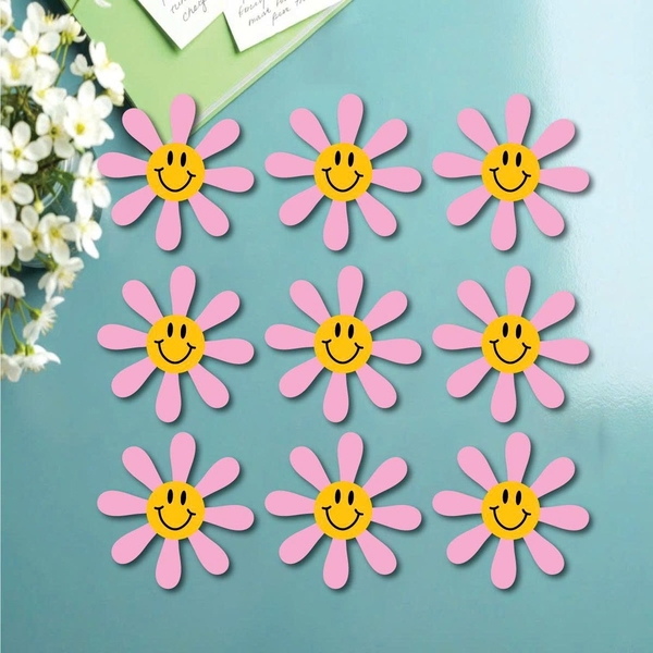 Set 45 cây cắm hình bông hoa (nụ hoa hình mặt trời mỉm cười) -MÀU HỒNG.