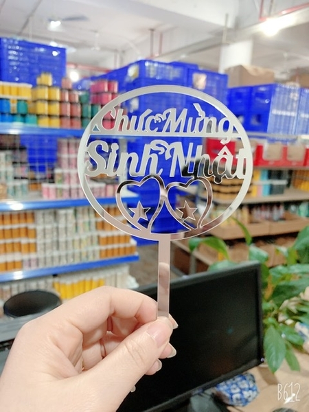 Set 10 mica chữ chúc mừng sinh nhật tròn-bạc.