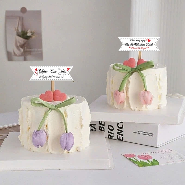 Set 60 thẻ giấy MÀU TRẮNG - Chúc mừng ngày Phụ nữ VN 20-10.