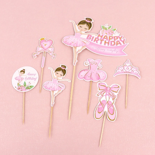 Combo 2 set giấy-em bé bale hồng ép nhũ đẹp.