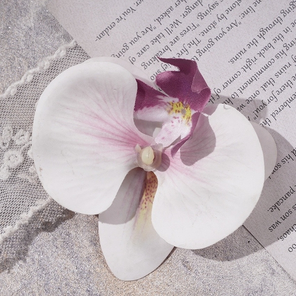 Hoa lan hồ điệp-TRẮNG  (kt 8cm).