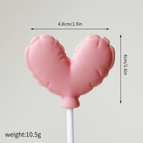 Trái tim nhựa silicon kt 4cmx4.8cm-HỒNG.