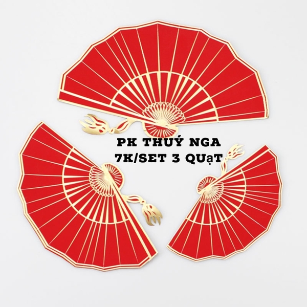 CAM-Set 3 quạt đỏ (mới). G075