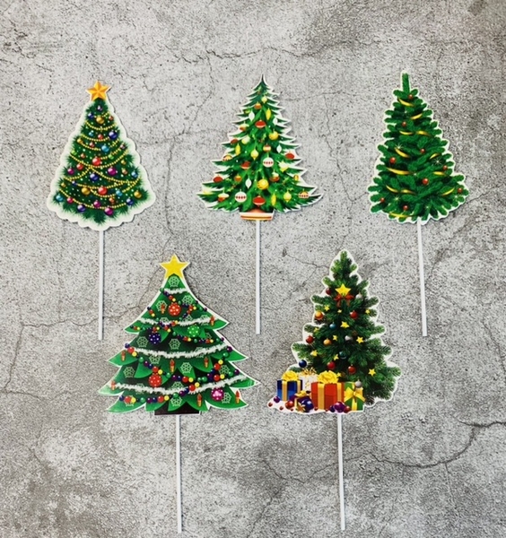 Set 5 cây thông noel giấy-HD.