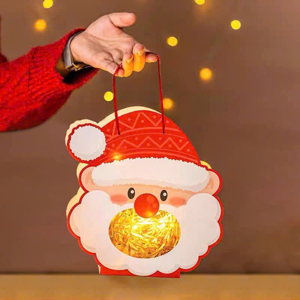 Set 5 hộp cầu NOEL -ông già noel mũ kẻ.