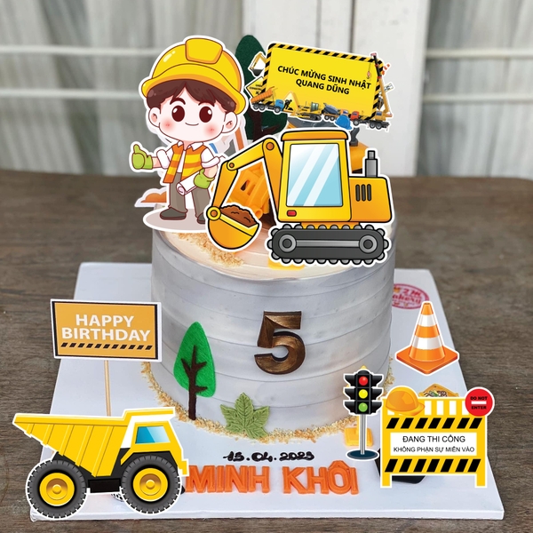 Combo 2 set giấy - em bé và xe công trình9898.
