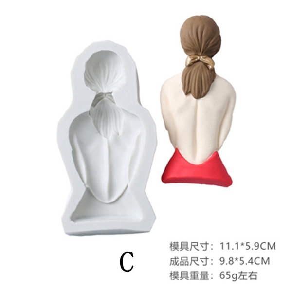 Khuôn cô gái quay lưng (không đội mũ). E94