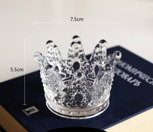Vương miện trong suốt size nhỏ (5.8x5.5x7.5cm)-TRONG.