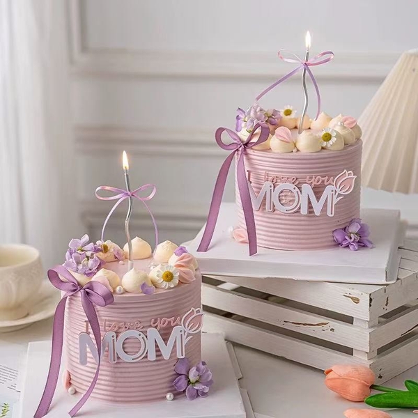 Set 10 mica MOM I love you 2 lớp HỒNG TRẮNG.