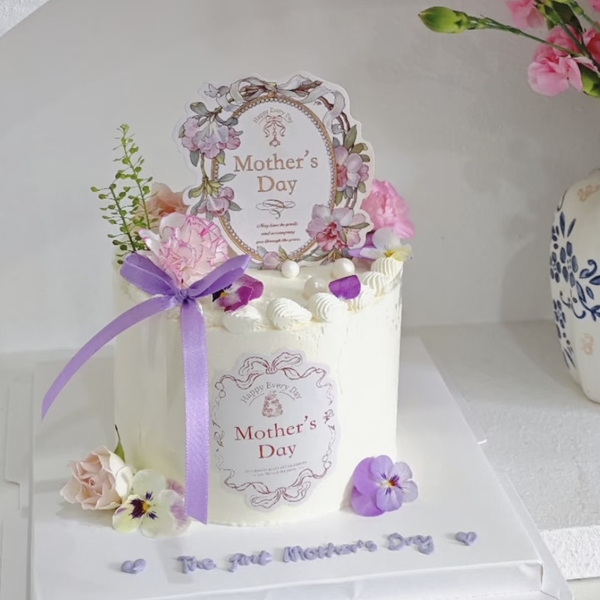 Set 60 bảng giấy hoạ tiết hoa hình OVAL mix 2 mẫu -  HAPPY MOTHER'S DAY.