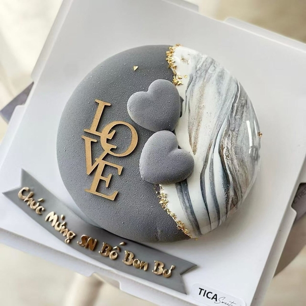 Set 10 mica LOVE xếp tầng-MÀU VÀNG.