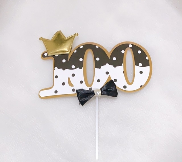 Set 5 số 100 giấy đội vương miện-ĐEN.