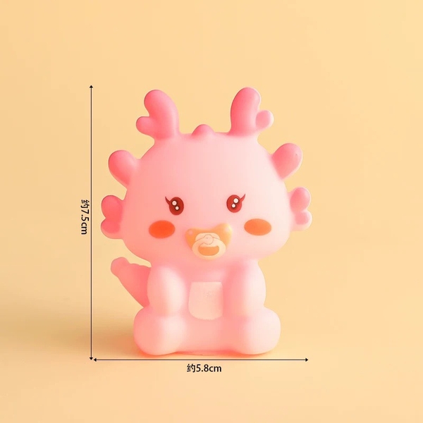 Tượng nhựa mềm - RỒNG màu hồng.