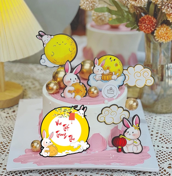 Combo 2 set giấy trung thu - thỏ mẫu 1 (6 thỏ).