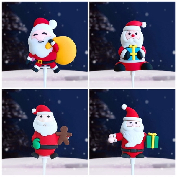 Set 5 ông già Noel nhựa dẻo 3D (mix mẫu).