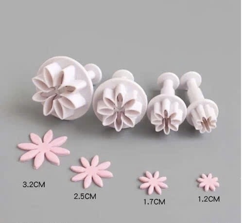 Set 4 khuôn nhấn -Hoa cúc (4 kích thước).