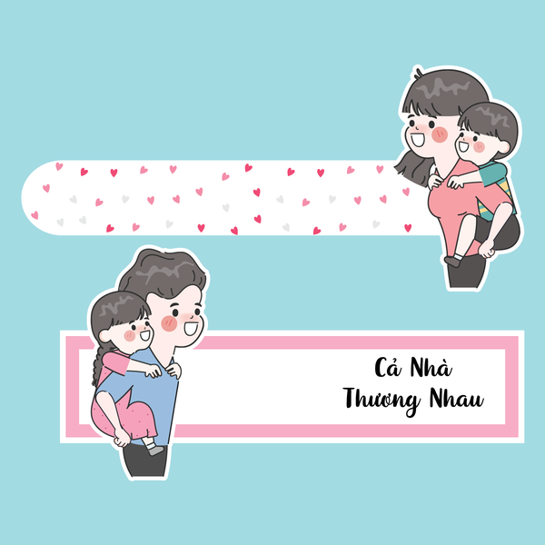 10 set thẻ kéo- cả nhà thương nhau.