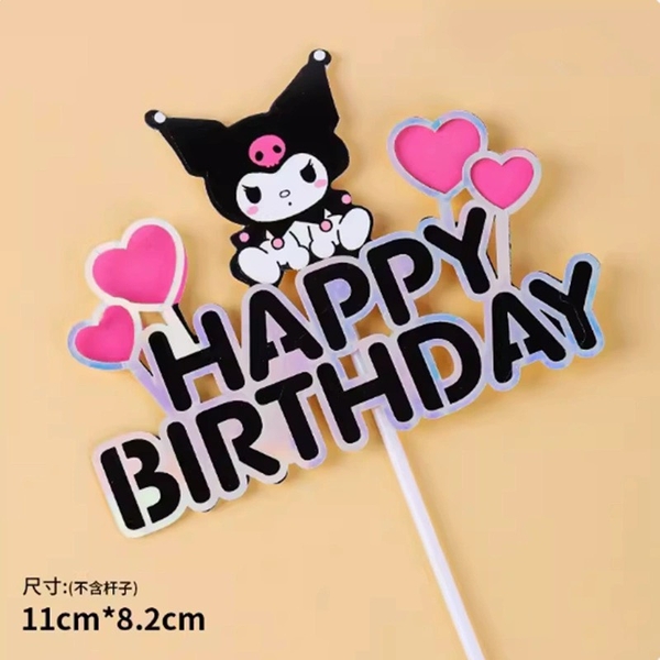 Set 3 cây cắm HPBD Kuromi 2 lớp9821.