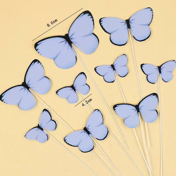 10 Set bướm giấy CÁNH TRÒN -XANH DƯƠNG  (9 bướm/set).