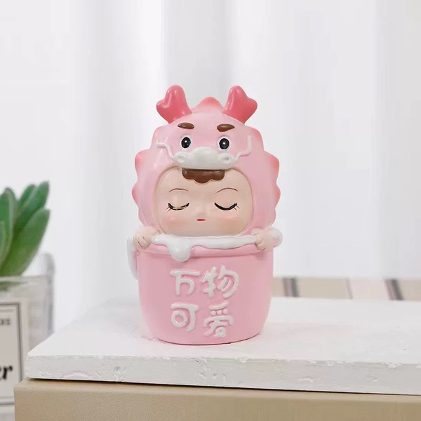 Bé Rồng sứ ngồi giỏ-HỒNG.