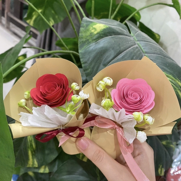 Bó hoa giấy mini -ĐỎ.