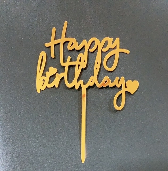Set 10 Mica HPBD mảnh đơn giản-VÀNG.