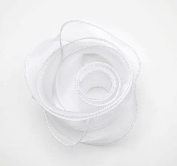 Ruybang voan (khổ 4cm x 10m) - TRẮNG (có lõi).