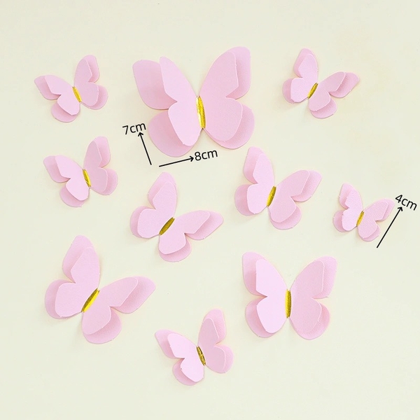 Set 10 bướm giấy 2 lớp -HỒNG.