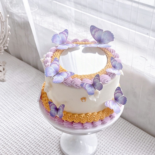 Set 10 bướm giấy mix màu xanh tím.