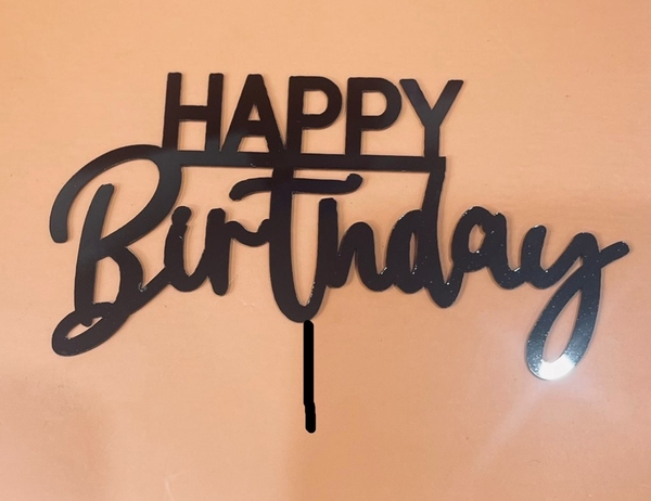 Set 10 mica HPBD (gạch chân dưới chữ happy)-ĐEN.