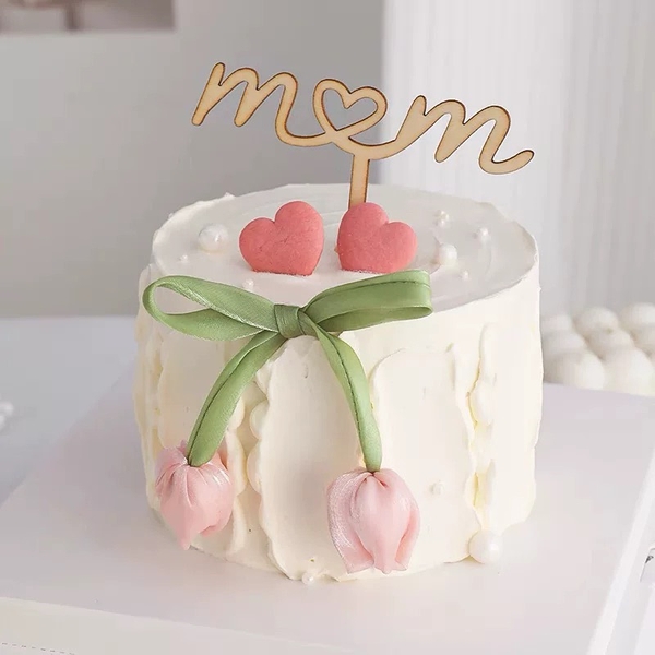 Nơ lụa hoa tuylip (kích thước to -45cm)-HỒNG PHẤN.