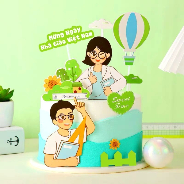 Combo set giấy 20-11 (thầy cô tone màu xanh lá).