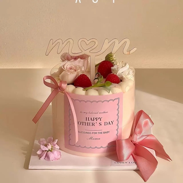 Set 50 bảng giấy vuông HAPPY MOTHER'S DAY kt 8cmx8cm-MÀU HỒNG.